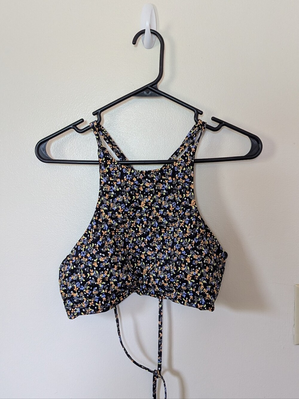 Prana Black Floral High-Neck Swin Top